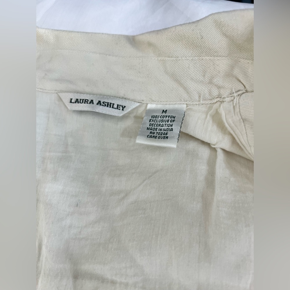 Women's Ivory Laura Ashley Medium Jacket Embroidered Studded Detail Western - Picture 6 of 12